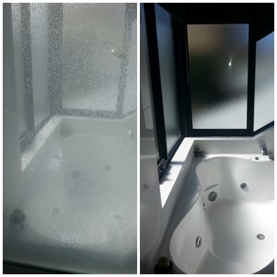 Results cleaning shower glass