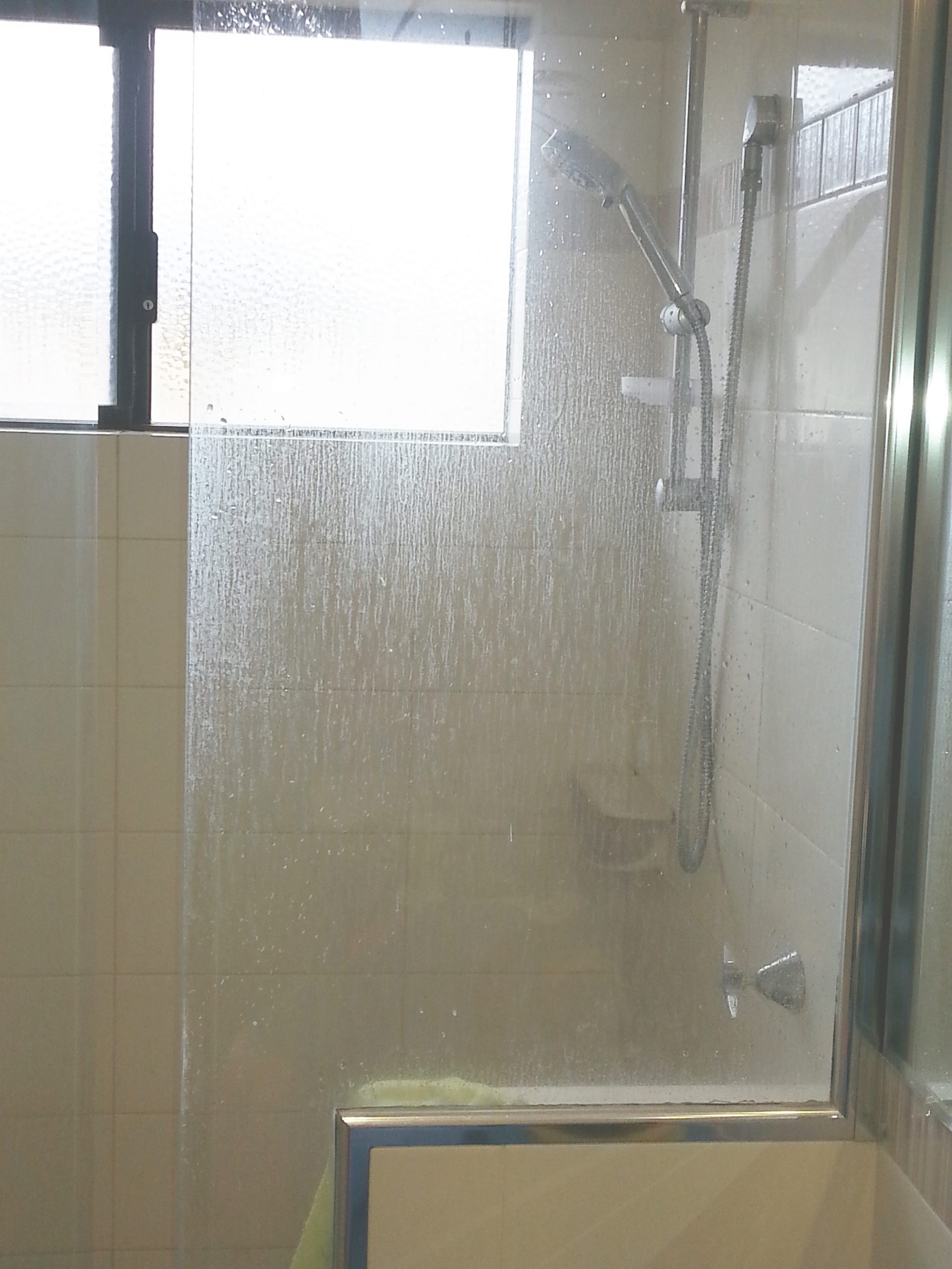 Cleaning soap scum off shower glass panels